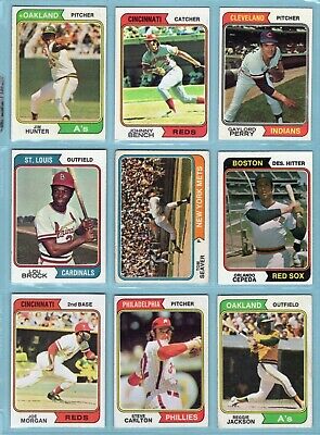 1974 Topps Lot of 14 Different Hall of Famer Baseball Cards LG - Ex/Mt