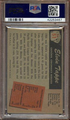 1955 Bowman Baseball Card #51 Elvin Tappe PSA 6 EXMT