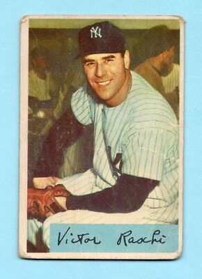 1954 Bowman #33 Vic Raschi NY Yankees No Trade Variation Baseball Card Low Gde