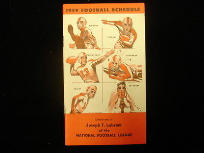 1959 Football Schedule Booklet