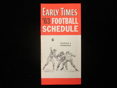 1963 Early Times Football Schedule Booklet