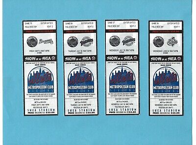 Mike Piazza Lot of 4 Different 1998 Home Run Game Full Tickets at Shea Stadium 