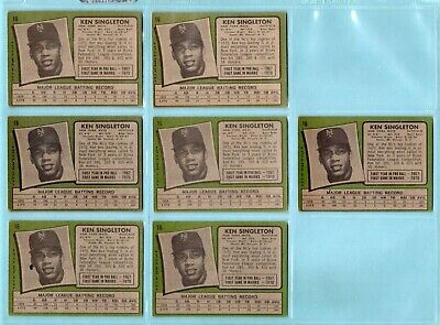 Lot of 7 1971 Topps #16 Ken Singleton NY Mets Rookie Baseball Cards VG+-EX++   