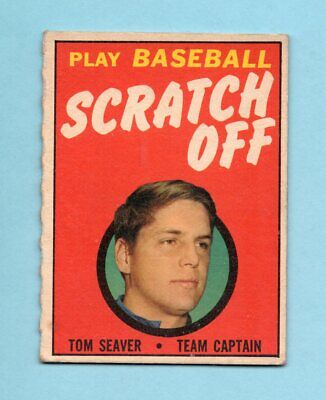 1970 & 1971 Topps Scratch-Offs Lot of 2 Tom Seaver NY Mets Baseball Cards unc