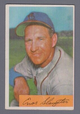 1954 Bowman #62 Enos Slaughter St. Louis Cardinals Baseball Card Vg/Ex