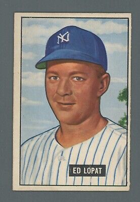 1951 Bowman #218 Ed Lopat New York Yankees Baseball Card EX+ o/c