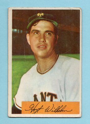 1954 Bowman #57 Hoyt Wilhelm New York Giants Baseball Card Low Grade