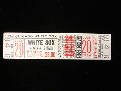 July 20, 1964 Los Angeles Angels @ Chicago White Sox Full Ticket