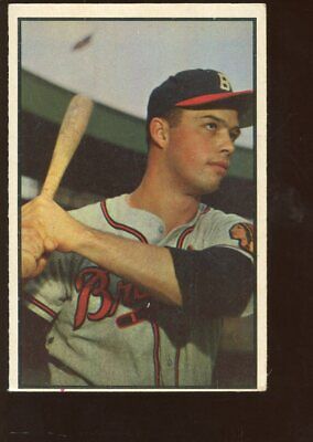 1953 Bowman Color Baseball Card #97 Eddie Mathews