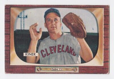 1955 Bowman #197 Ralph Kiner Cleveland Indians Baseball Card VG+ app wrks