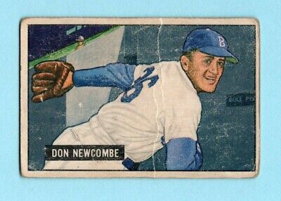 1951 Bowman #6 Don Newcombe Brooklyn Dodgers Baseball Card Low Grade