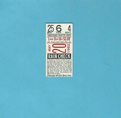 Ticket Stub May 20 1962 Baltimore Orioles vs Chicago White Sox