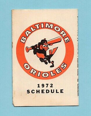 1972 Baltimore Orioles Baseball Schedule