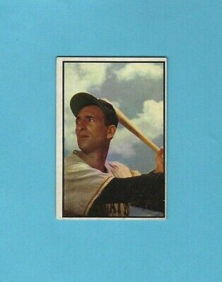 1953 Bowman Color #160 Cal Abrams Pittsburgh Pirates Baseball Card EX oc/wrinkle