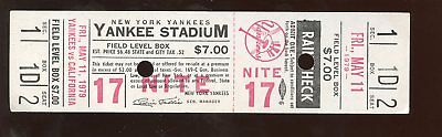 May 11 1979 MLB Full Ticket California Angels at New York Yankees