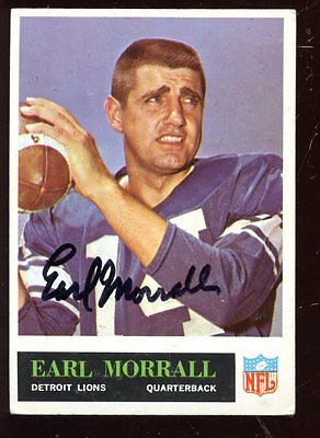 1965 Philadelphia Gum Football Card #65 Earl Morrall Autographed Hologram