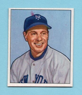 1950 Bowman #220 Leo Durocher New York Giants Baseball Card NM prt mks