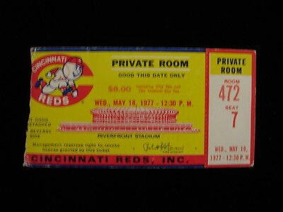 May 18, 1977 Pittsburgh Pirates @ Cincinnati Reds Ticket Stub