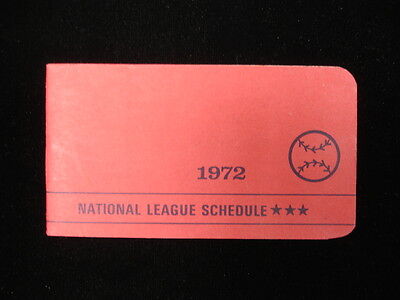 1972 National League Baseball Schedule – 4.25″ x 2.3″