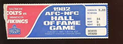 1982 NFL Hall of Fame Game Ticket Stub Baltimore Colts vs Minnesota Vikings