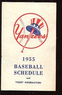 1955 New York Yankees Ballantine Baseball Schedule EX+