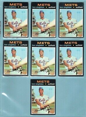 Lot of 7 1971 Topps #16 Ken Singleton NY Mets Rookie Baseball Cards VG+-EX++   