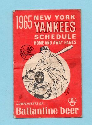 1965 New York Yankees Pocket Schedule