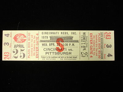 April 25, 1979 Pittsburgh Pirates @ Cincinnati Reds Full Ticket