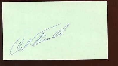 Carl Furillo Signed 3 1/2 X 6 1/4 Index Card Hologram