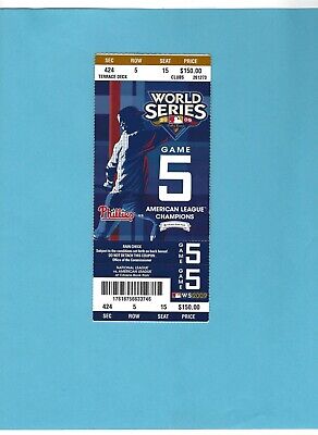 2009 World Series Game 5 Monday November 2nd Yankees vs Phillies Ticket Stub 