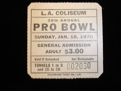 January 18, 1970 Pro Bowl Ticket Stub - 20th Annual @ L.A. Coliseum