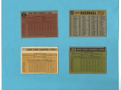 1956-1970 Topps Lot of 13 Different New York Yankees Team Baseball Cards VG-NM