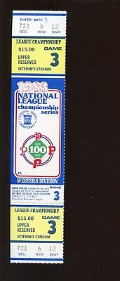 1983 NLCS Full Ticket Los Angeles Dodgers at Philadelphia Phillies Game 3 NRMT