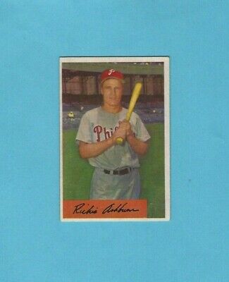 1954 Bowman #15 Richie Ashburn Philadelphia Phillies Baseball Card EX+ w/wrinkle