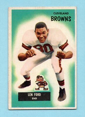 1955 Bowman #14 Len Ford Cleveland Browns Rookie Football Card EX - EX+