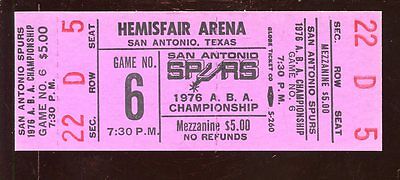 1976 ABA Semi Final Playoffs Game 6 Full Tickets New York Nets at San Spurs NRMT