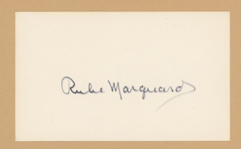 Rube Marquard HOF Signed Index Card Auto with B&E Hologram