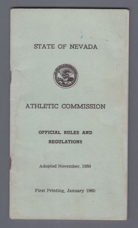 1960 Nevada Athletic Commision Boxing and Wrestling Official Rules & Regulations
