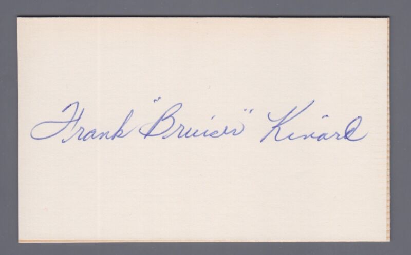 Frank “Bruiser” Kinard NFL HOF Signed Index Card with B&E Hologram