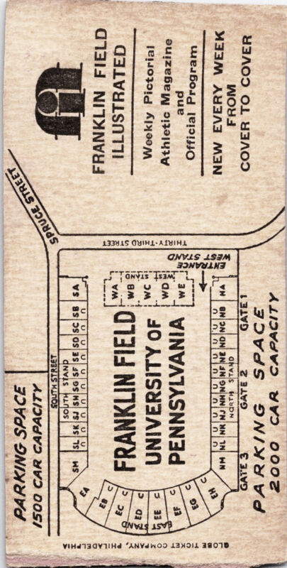 Oct 31, 1936 Navy vs. Pennsylvania Ticket Stub $3.42