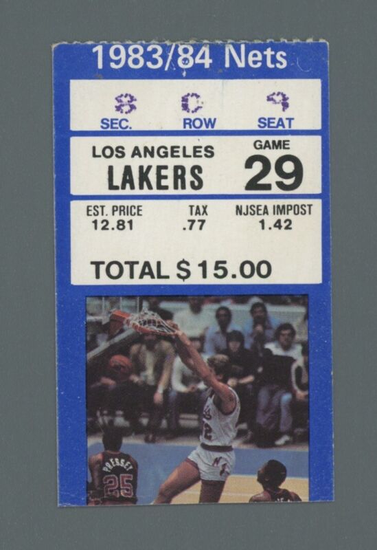 Feb 29, 1984 LA Lakers vs New Jersey Nets Game 29 Ticket Stub Magic 14 points