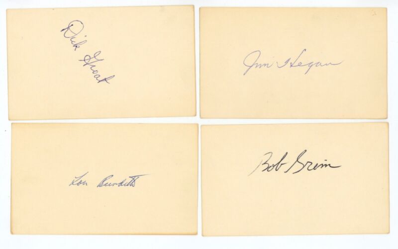 Lot of 24 Diff MLB Stars SIGNED 3x5 Index Cards Appling, Sain, etc. w/ holograms