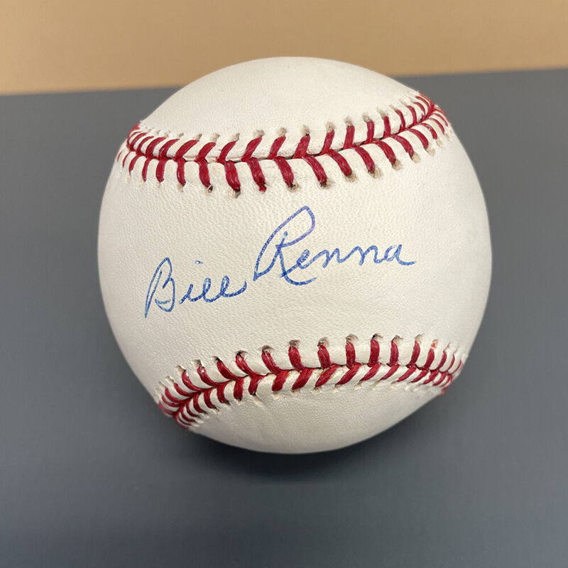 Bill Renna A’s Red Sox Yankees Signed OMLB Baseball Auto with B&E Hologram