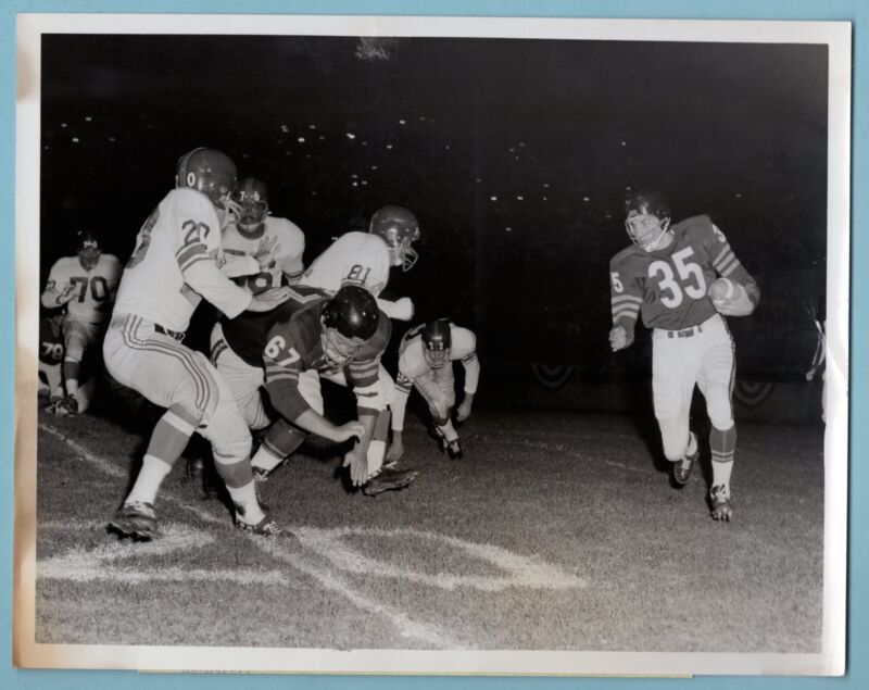 9/11/59 NY Giants Chicago Bears Armed Forces Benefit 8x10 Original Press Photo