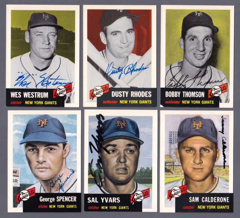 Lot of 13 Different 1953 Topps Reprint Signed Cards Autos with B&E Hologram