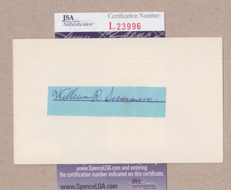 Umpire William “Bill” Summers d1966 Signed Index Card with JSA cert