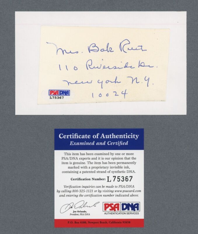 Mrs. Babe Ruth Signed Index Card with PSA Certification