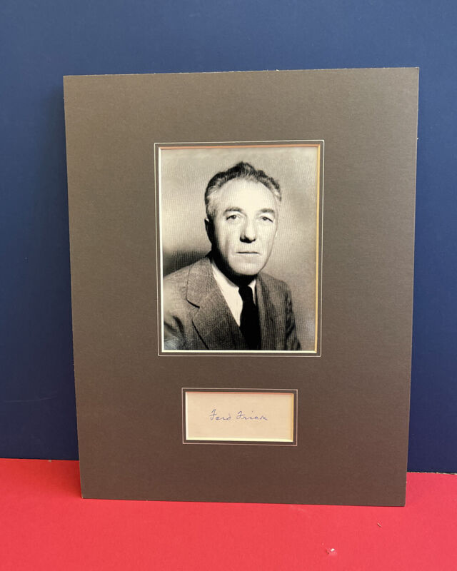 Ford Frick 11x14 Matted Signed Index Card with B&E Hologram