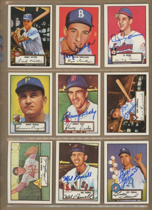 Lot of 116 Different Signed 1952 Topps Reprint Cards  clean autos - EX EX-MT