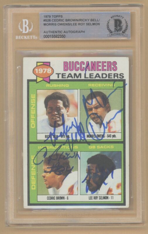 Lee Roy Selmon X3 Signed 1979 Topps Card #526 Beckett Slabbed Authentic Auto